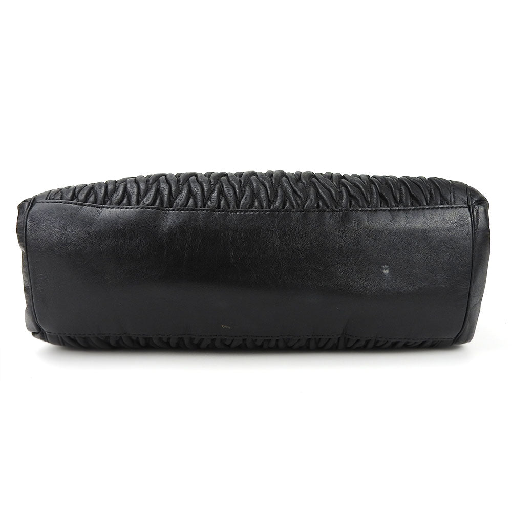 COACH Tote Bag 25627 leather black Madison Gathered Twist Women Used Authentic