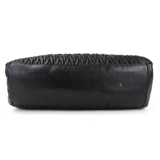 COACH Tote Bag 25627 leather black Madison Gathered Twist Women Used Authentic