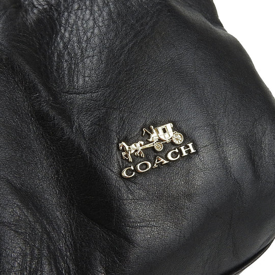 COACH Tote Bag 25627 leather black Madison Gathered Twist Women Used Authentic