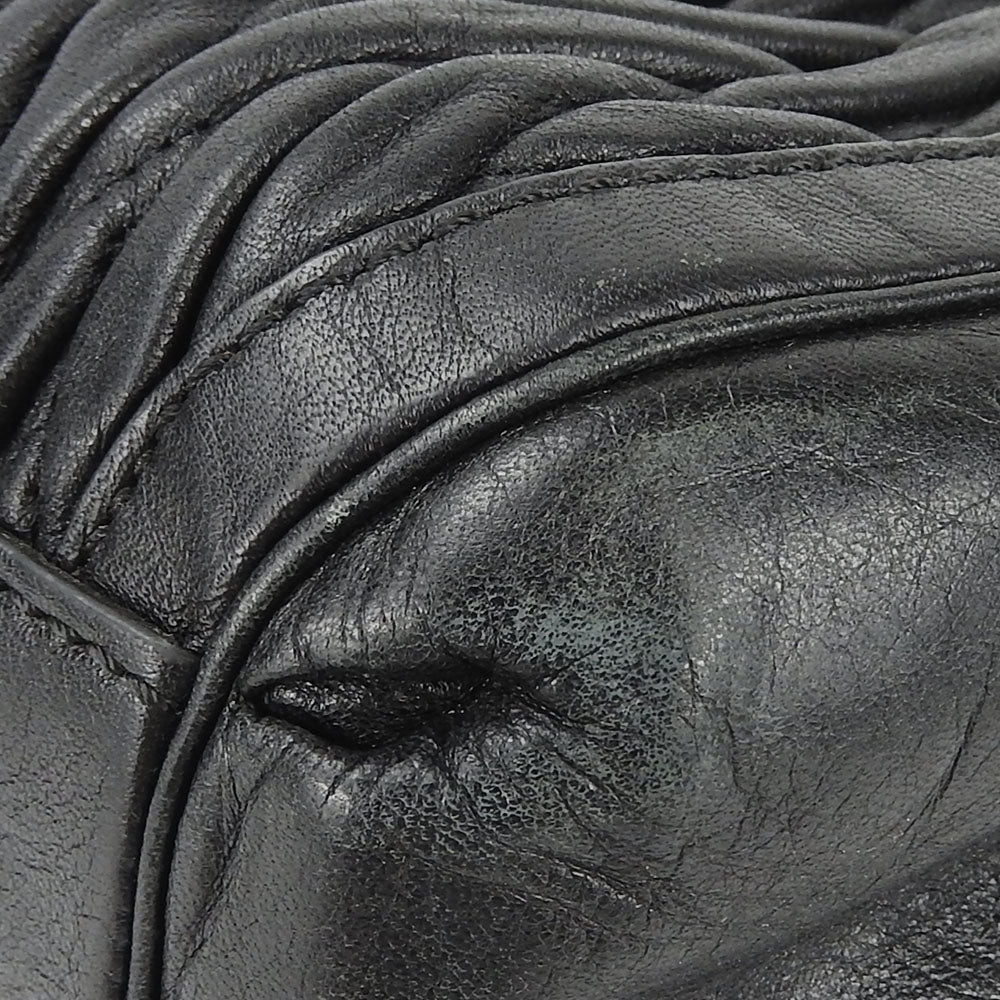 COACH Tote Bag 25627 leather black Madison Gathered Twist Women Used Authentic