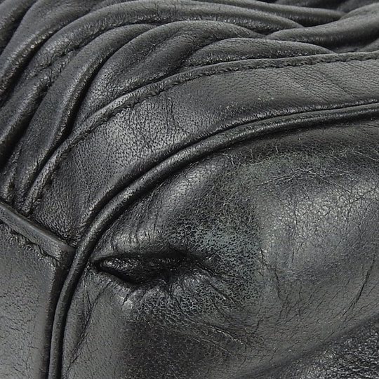 COACH Tote Bag 25627 leather black Madison Gathered Twist Women Used Authentic