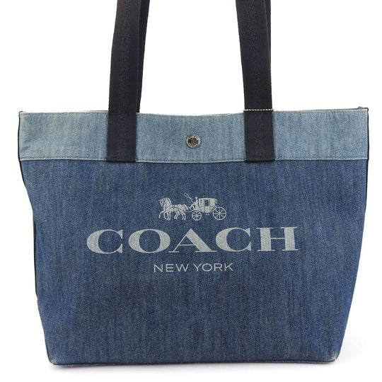 COACH Tote Bag 91131 denim blue Women Used Authentic