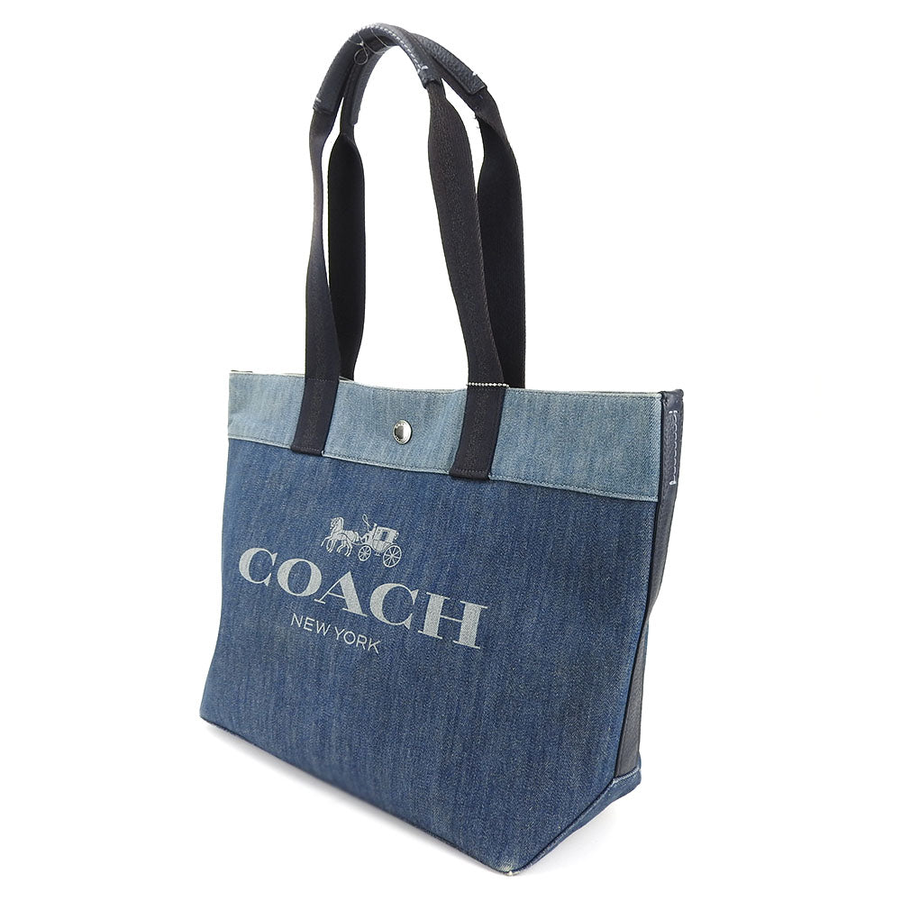 COACH Tote Bag 91131 denim blue Women Used Authentic