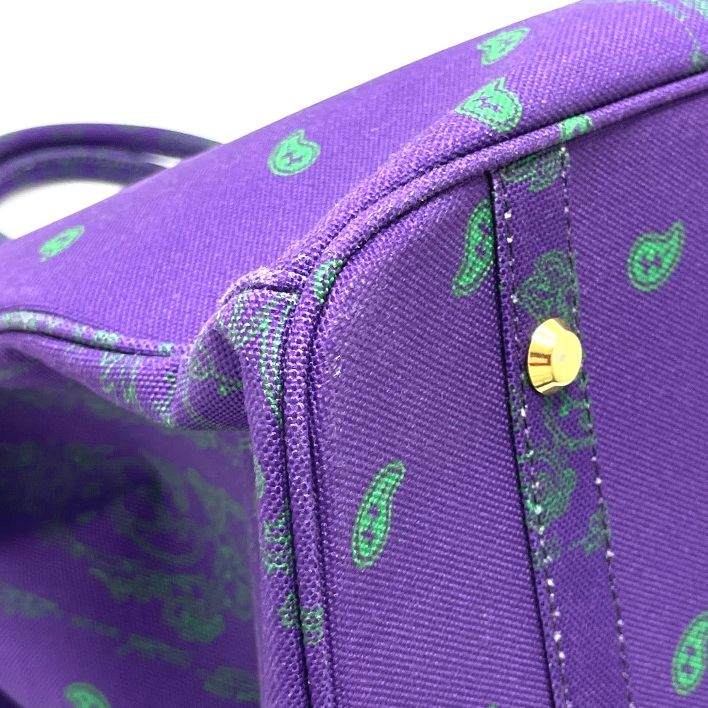 THE WORLD IS YOURS Handbag canvas purple Paisley Turn lock mens Used Authentic