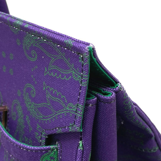 THE WORLD IS YOURS Handbag canvas purple Paisley Turn lock mens Used Authentic