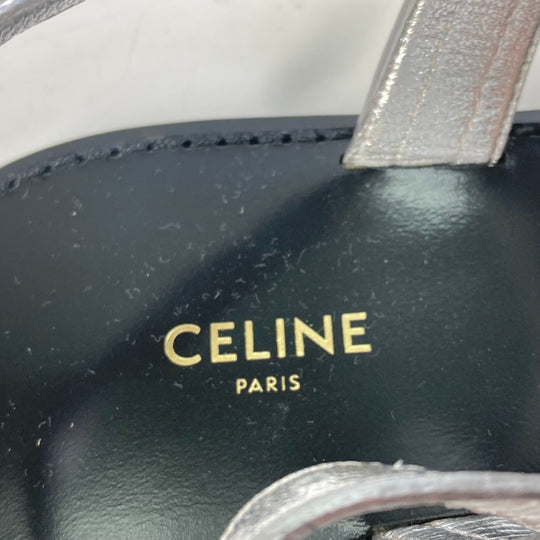 CELINE Sandals leather Silver triomphe tongs Women 36 Used Authentic