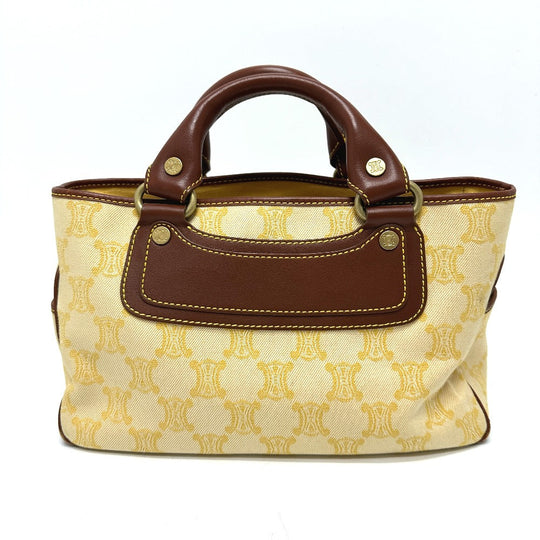 CELINE Handbag Canvas / leather Orange Macadam Boogie bag