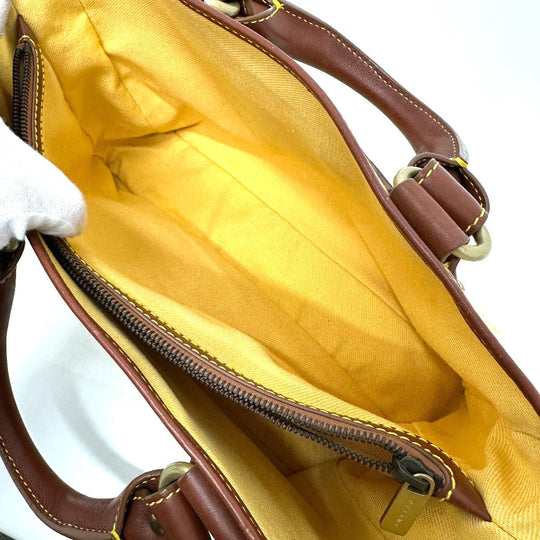 CELINE Handbag Canvas / leather Orange Macadam Boogie bag