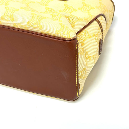 CELINE Handbag Canvas / leather Orange Macadam Boogie bag