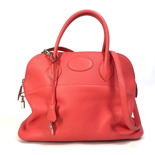 HERMES Handbag Taurillon Clemence Red Shoulder Bag Crossbody Bored 35