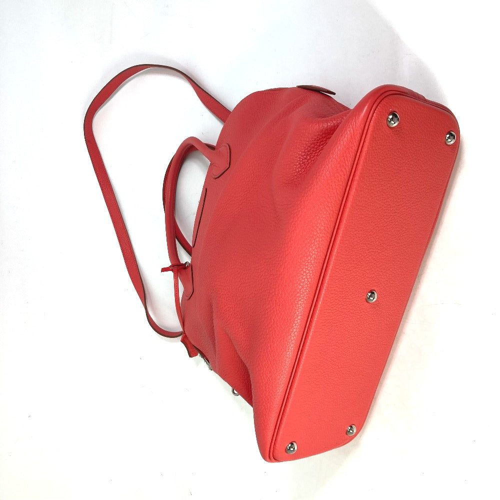 HERMES Handbag Taurillon Clemence Red Shoulder Bag Crossbody Bored 35