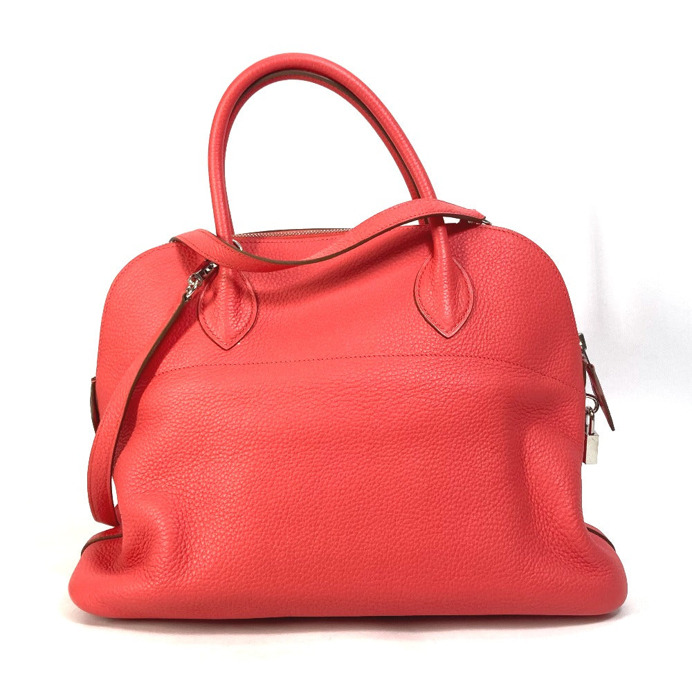 HERMES Handbag Taurillon Clemence Red Shoulder Bag Crossbody Bored 35