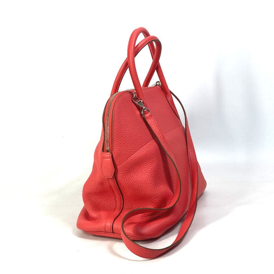 HERMES Handbag Taurillon Clemence Red Shoulder Bag Crossbody Bored 35