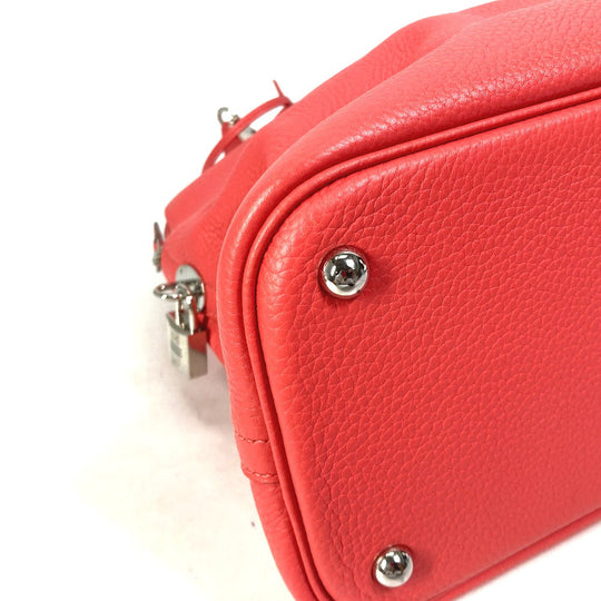 HERMES Handbag Taurillon Clemence Red Shoulder Bag Crossbody Bored 35