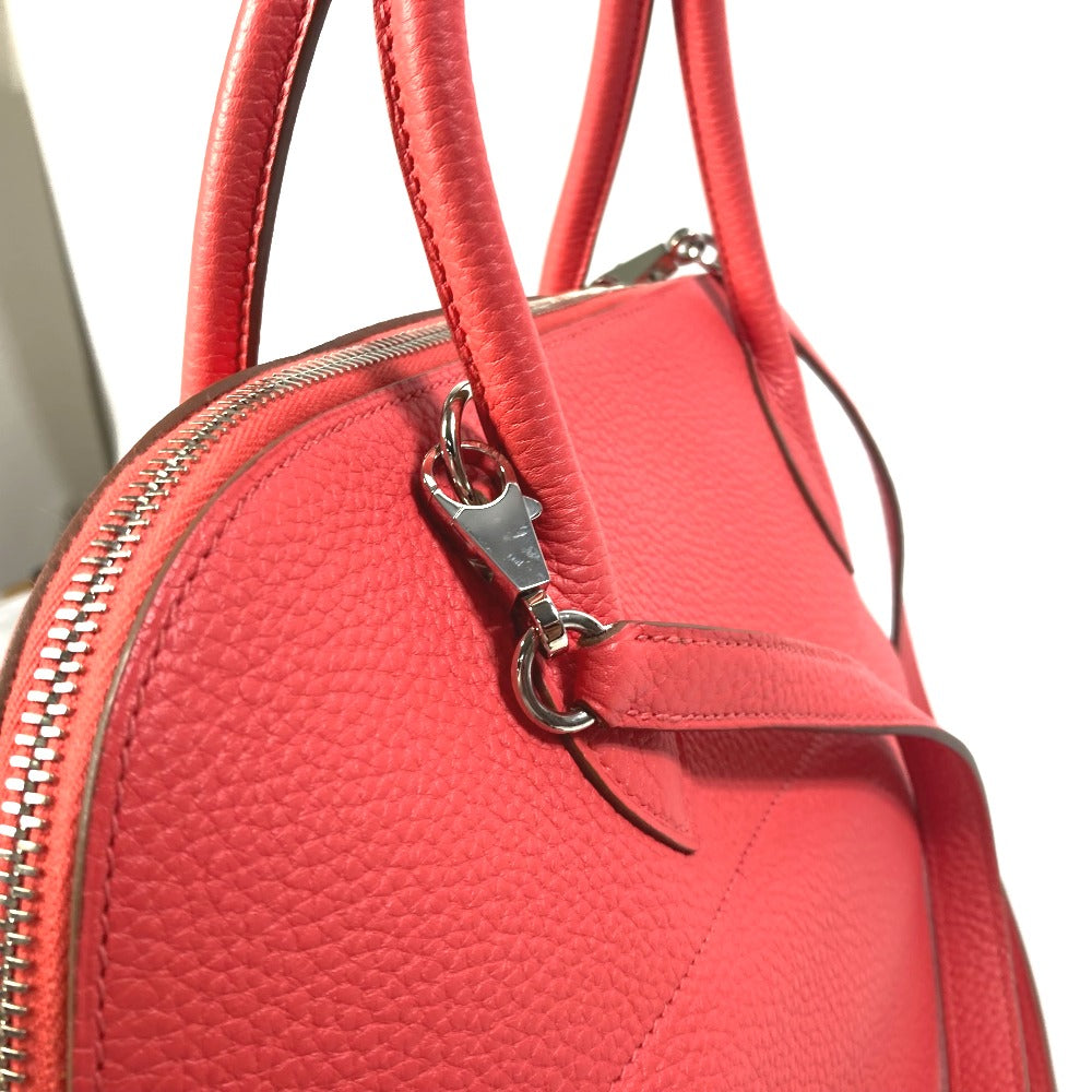 HERMES Handbag Taurillon Clemence Red Shoulder Bag Crossbody Bored 35