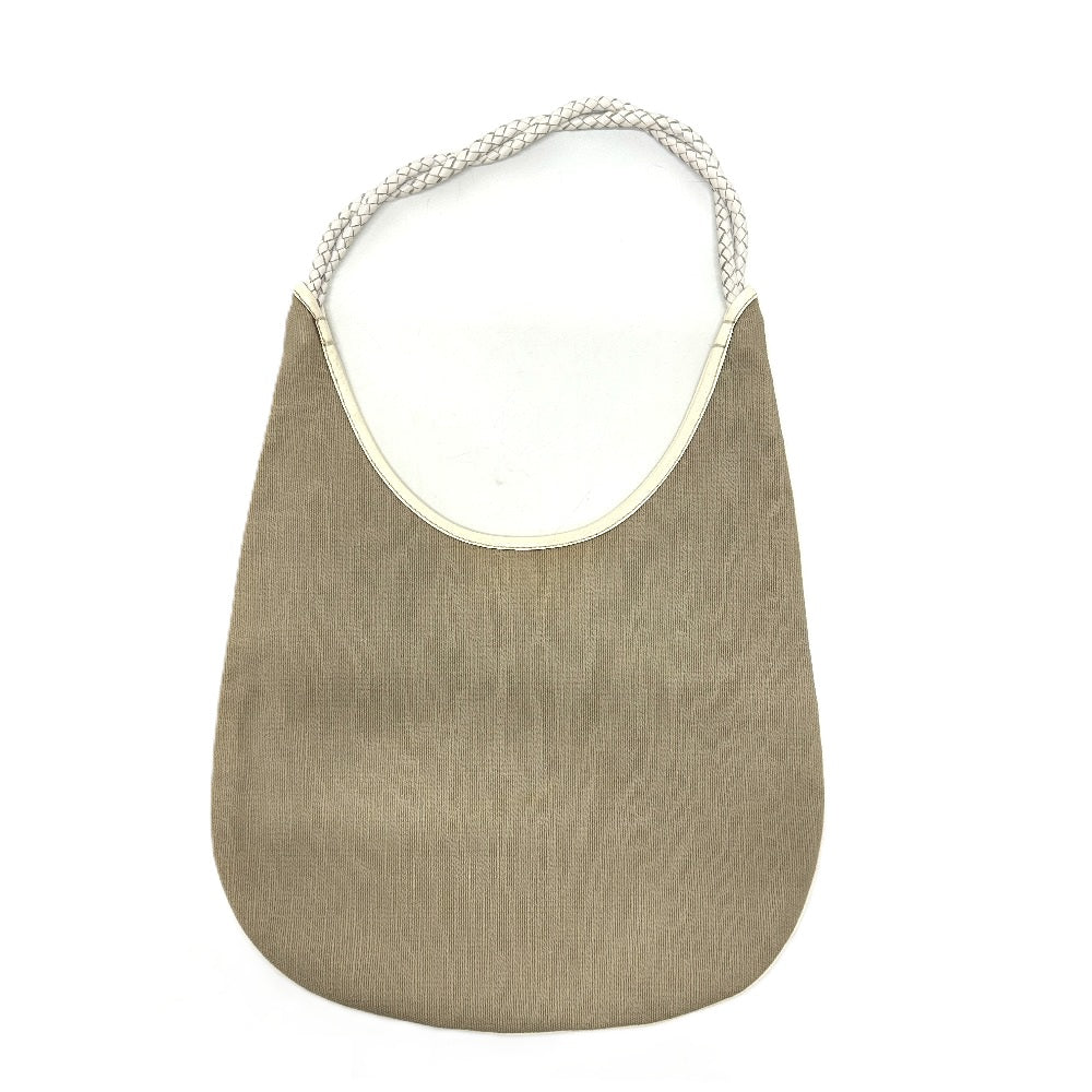 CELINE Shoulder Bag Canvas / leather beige Macadam