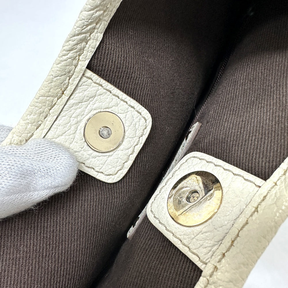CELINE Shoulder Bag Canvas / leather beige Macadam