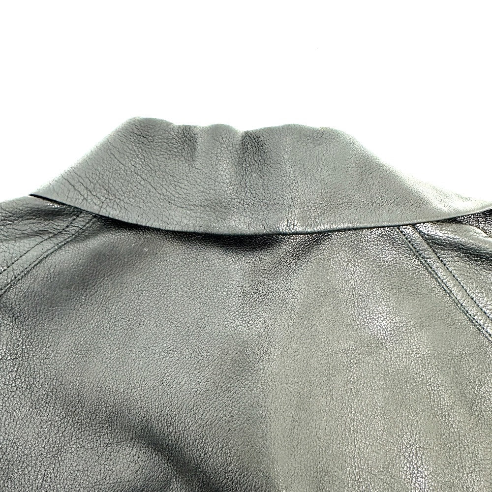 CELINE Riders jacket Leather, Cotton black Women 34 Used Authentic