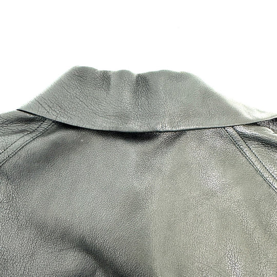 CELINE Riders jacket Leather, Cotton black Women 34 Used Authentic