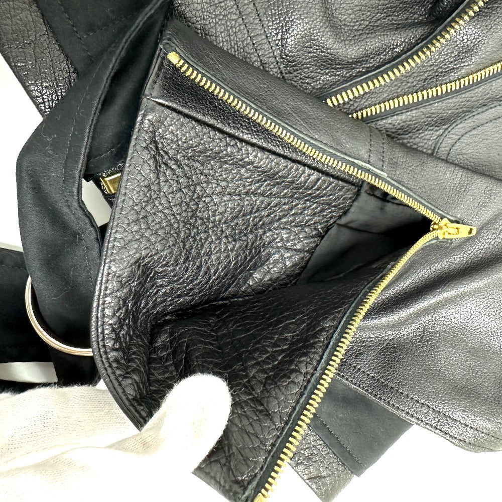 CELINE Riders jacket Leather, Cotton black Women 34 Used Authentic