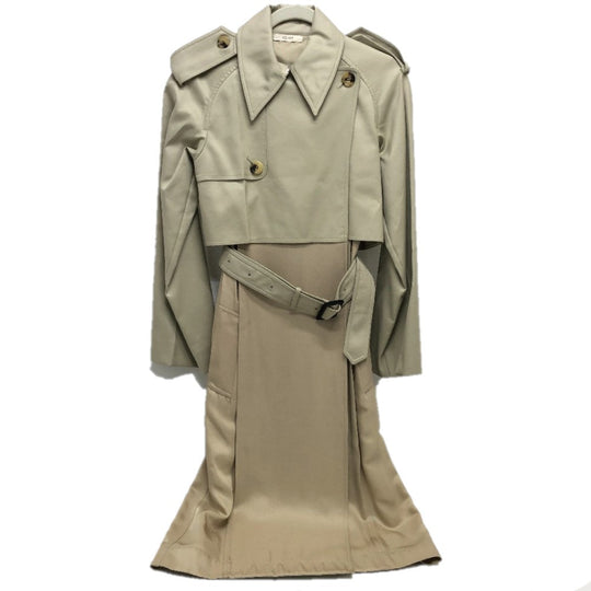 CELINE trench coat 28V36-6073 cotton beige Trench coat mastic Double face Women 34 Used Authentic