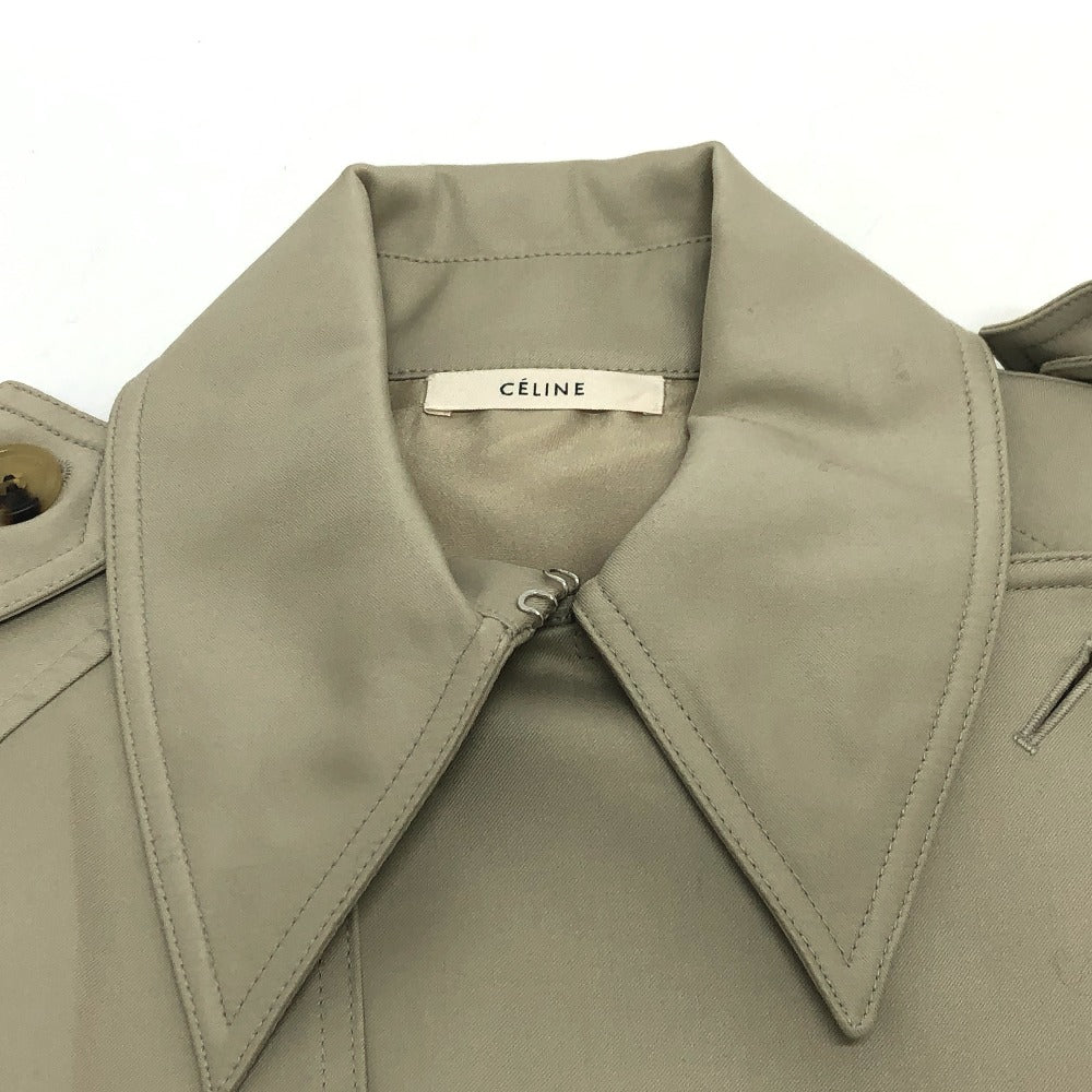 CELINE trench coat 28V36-6073 cotton beige Trench coat mastic Double face Women 34 Used Authentic