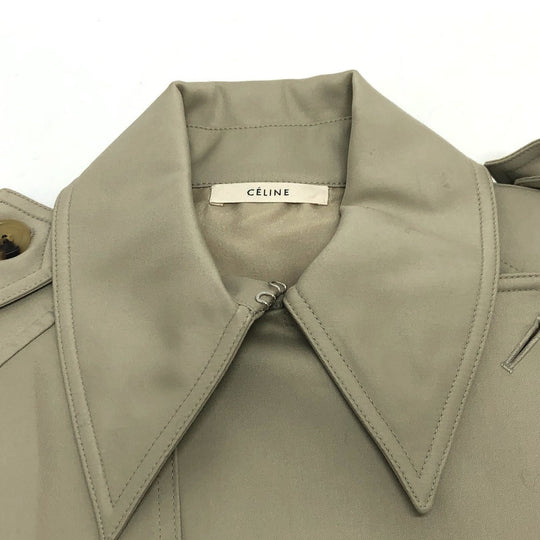 CELINE trench coat 28V36-6073 cotton beige Trench coat mastic Double face Women 34 Used Authentic