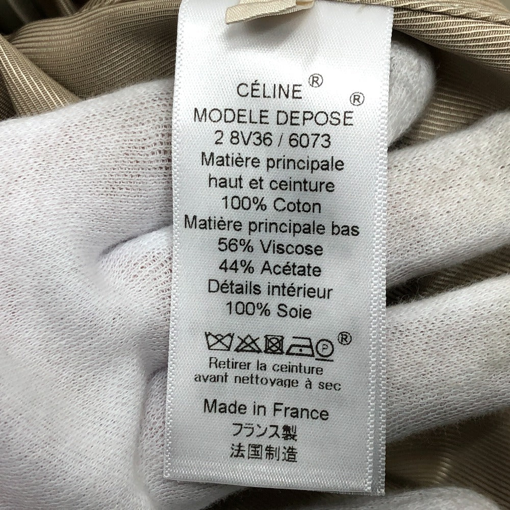 CELINE trench coat 28V36-6073 cotton beige Trench coat mastic Double face Women 34 Used Authentic