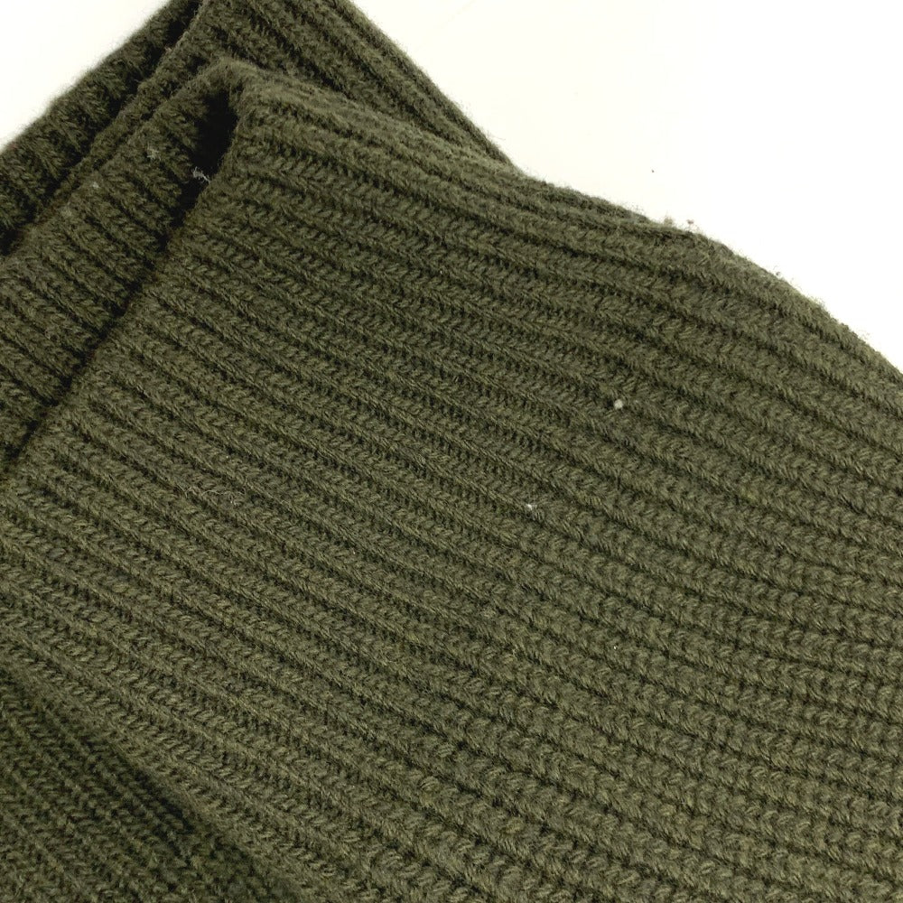 CELINE sweater 2AB97 wool khaki logo Leopard Pattern mens L Used Authentic