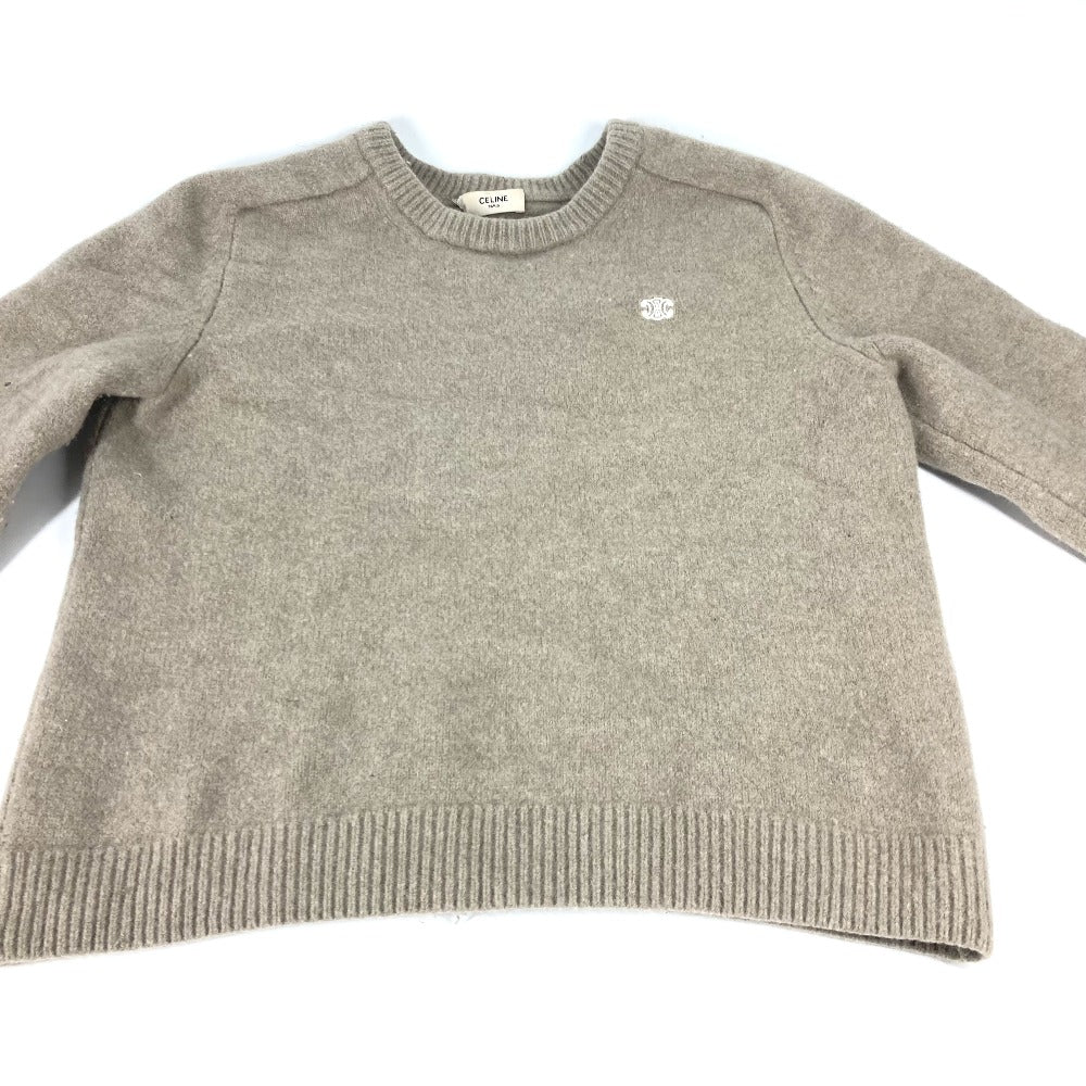CELINE sweater Wool / cashmere beige Macadam Triomphe Women XXL Used Authentic