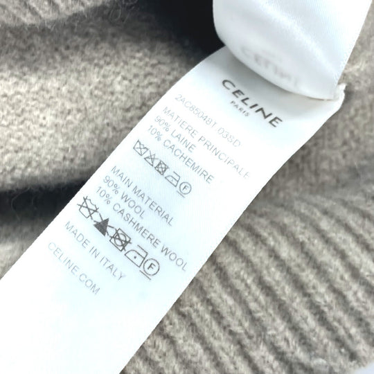 CELINE sweater Wool / cashmere beige Macadam Triomphe Women XXL Used Authentic