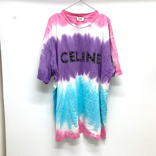 CELINE Short sleeve T-shirt 2X687956‚l cotton multicolor Stud logo printed loose Women ‚l Used Authentic