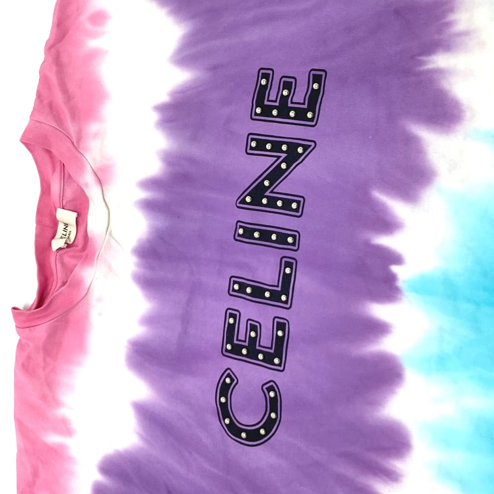 CELINE Short sleeve T-shirt 2X687956‚l cotton multicolor Stud logo printed loose Women ‚l Used Authentic
