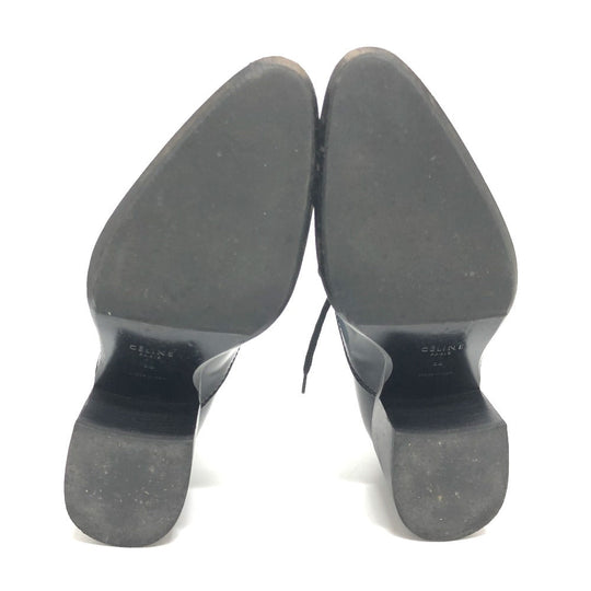 CELINE loafers leather black dress 38
