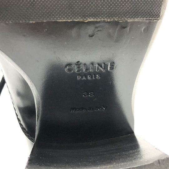 CELINE loafers leather black dress 38