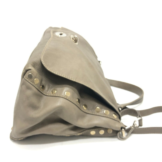 ZANELLATO Shoulder Bag leather Brown POSTINA POSTINA Women Used Authentic