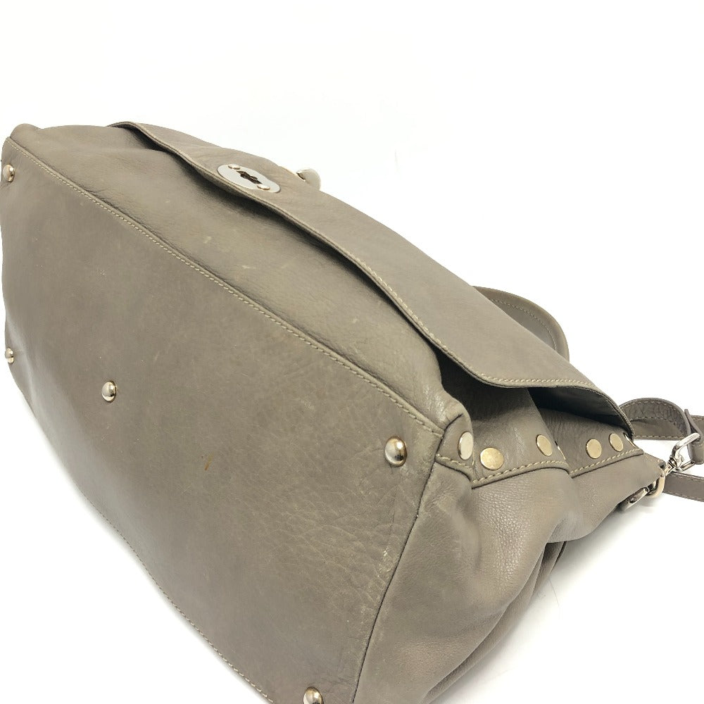 ZANELLATO Shoulder Bag leather Brown POSTINA POSTINA Women Used Authentic