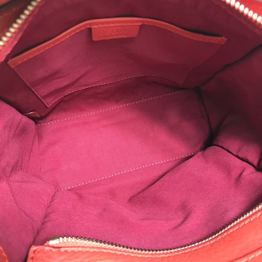 CELINE Handbag 168243 leather Red Nano Shopper Luggage Women Used Authentic