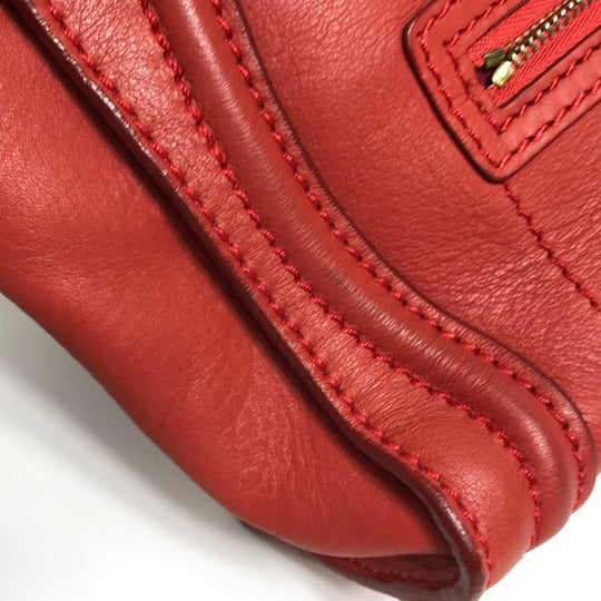 CELINE Handbag 168243 leather Red Nano Shopper Luggage Women Used Authentic