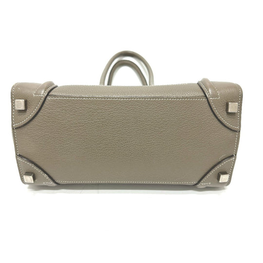 CELINE Handbag leather beige Luggage Women Used Authentic
