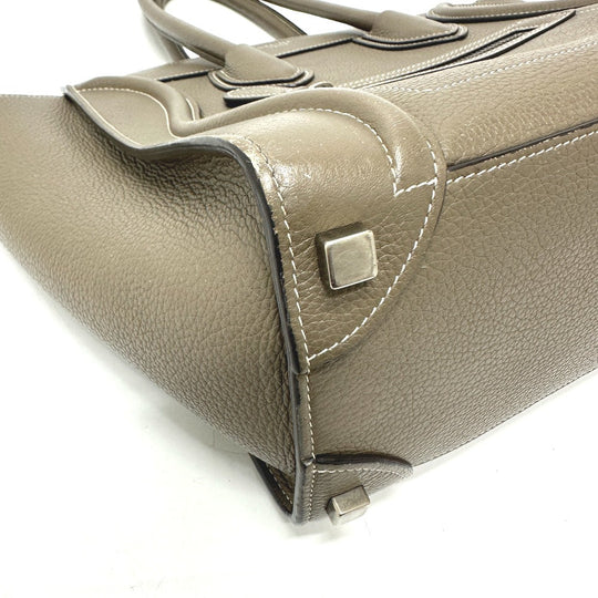 CELINE Handbag leather beige Luggage Women Used Authentic