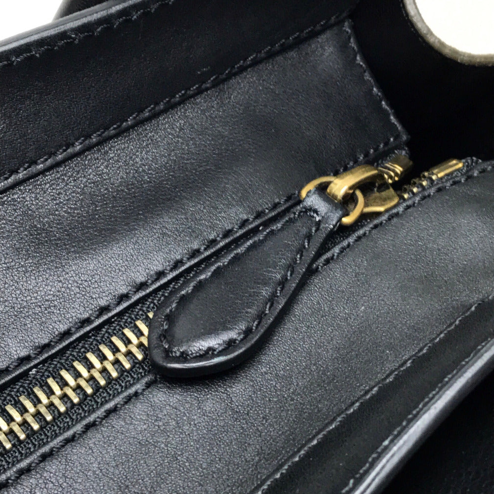 CELINE Tote Bag 165213 Suede / leather khaki Luggage mini shopper Women Used Authentic