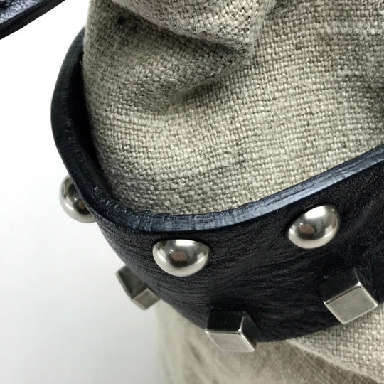 CELINE Tote Bag Linen canvas, leather Beige x black Women Women Used Authentic