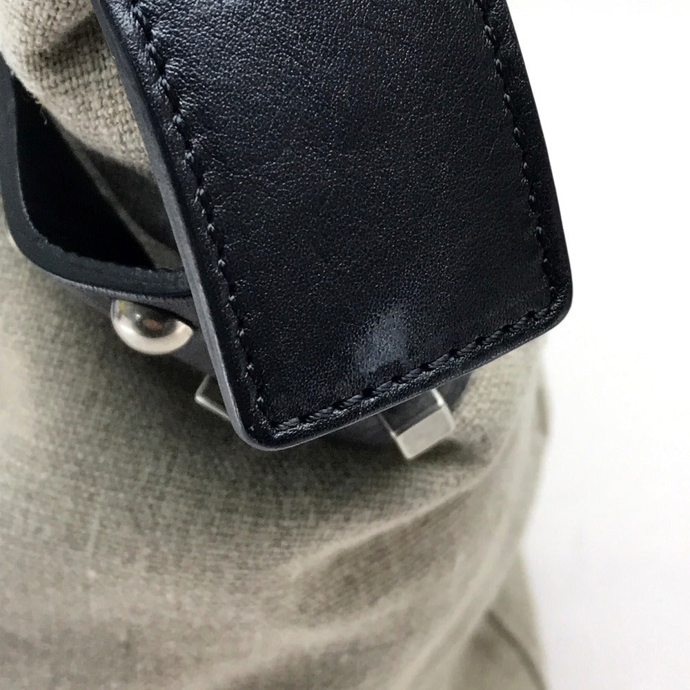 CELINE Tote Bag Linen canvas, leather Beige x black Women Women Used Authentic