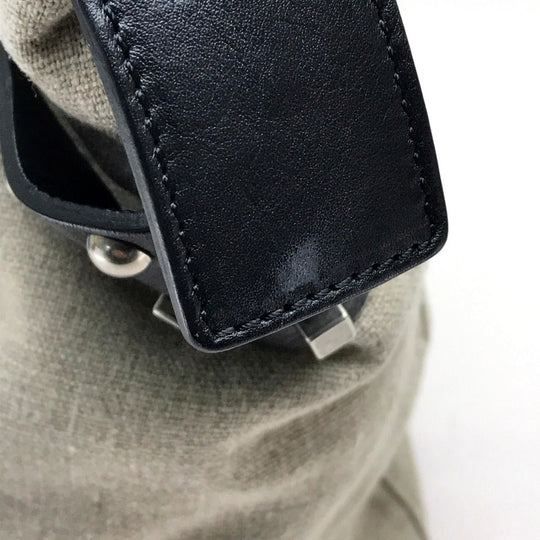 CELINE Tote Bag Linen canvas, leather Beige x black Women Women Used Authentic