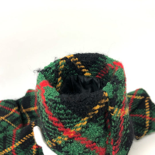 CELINE Jacket tweed Green/Yellow/Red/Black Vintage Check Macadam Button Jacket Outerwear Apparel Women 44 Used Authentic