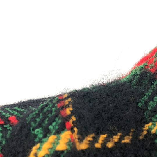 CELINE Jacket tweed Green/Yellow/Red/Black Vintage Check Macadam Button Jacket Outerwear Apparel Women 44 Used Authentic