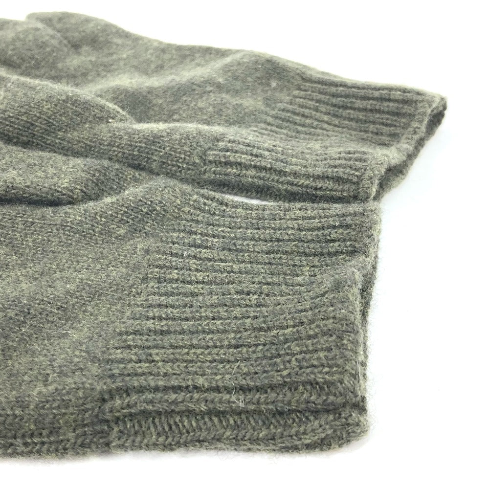 CELINE Glove 2AC55588S wool khaki logo embroidery mens S Used Authentic
