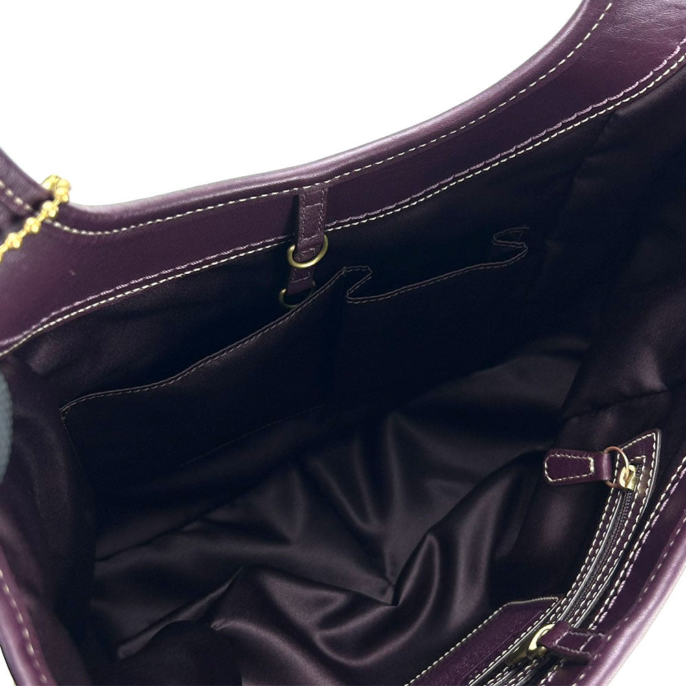 COACH Tote Bag 11292 Canvas, Leather beige Signature Women Used Authentic