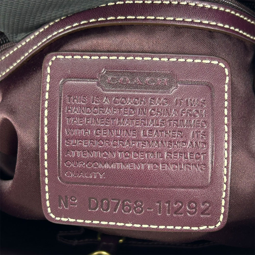 COACH Tote Bag 11292 Canvas, Leather beige Signature Women Used Authentic